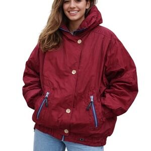 Vintage‎ 80's Obermeyer Puffer Coat Red Women's Size 12 Ski Snow Outdoors